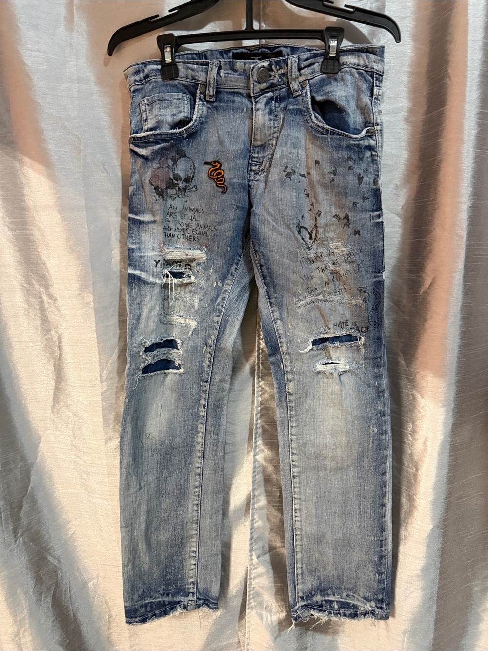 Jordan Craig Legacy Edition Light Blue Distressed Kids Jeans